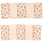 Tour de lit modulable et respirant fleurs et beige (10 �l�ments)
