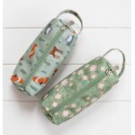 Trousse scolaire fleurs sauge