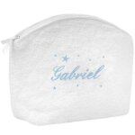 Trousse de toilette toile bleu (personnalisable)