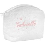 Trousse de toilette toile rose (personnalisable)