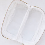 Trousse zipp�e toile de jouy bleu marine (24 cm)