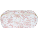 Trousse zipp�e toile de jouy rose th� (24 cm)