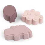 Lot de 3 moules en silicone happy clouds rose