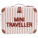 Valise enfant mini traveller rayures nude - terracotta