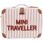 Valise enfant mini traveller rayures nude - terracotta Valise enfant mini traveller rayures nude - terracotta