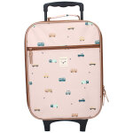Valise � roulettes enfant voitures beige