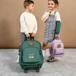 Valise � roulettes little gang vert fonc�
