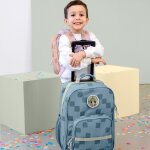 Valise � roulettes pattern party bleu