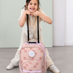 Valise � roulettes pattern party rose