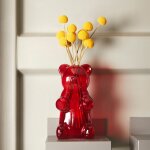 Vase yummy bear rouge