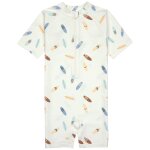 Combinaison anti - uv planches de surf �cru (19 - 24 mois)