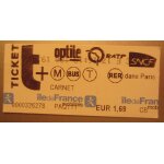 1 ticket mtro t + ratp sncf ile de france mobilit variet gros caractres provenant de carnet compost ...