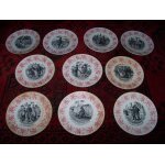 10 assiettes anciennes humoristiques. digoin / sarreguemines . . . .