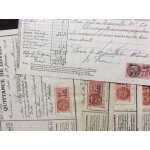 10 quittances de loyer avec 12 timbres fiscaux, de 1937 a 1943