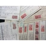 10 quittances de loyer avec 10 timbres fiscaux, de 1936 a 1943