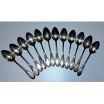 12 petites cuill�res de table en argent parure rare collection vintage art 1900 - tr�s bon etat - envoi ...