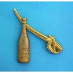 13071 / / 2 pin's : bouteille de champagne et sabre canard duchne . (canard duchne)