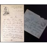 14 - 18 : lettre de poilu 1917 en - tte cercle du soldat marseille - vive l'arme, mort aux boches (a ...