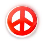 1x badge peace and love rouge / sur fond blanc paix amour rock punk pop pins button �25mm