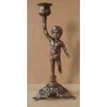 2 bougeoirs angelot en bronze ou laiton