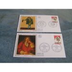 2 enveloppes 1er jour - soie - ann�e moli�re - 1973