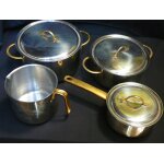 2 faitouts 1 casserole avec couvercles 1 pot le tout en inox marque sigg switzerland