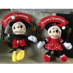 2 grandes couronnes de nol mickey minnie nol en bois - neuf