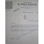2 lettres : j. perotti / g. mousseau. peinture - dorure - vitrerie - tenture. 1942