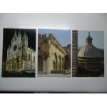 3 cartes postales de sienne: la coupole, le d�me, les fontaines de fontebranda