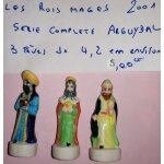 3 grandes fves brillantes = srie complte : les rois mages de 2001, arguydal, hauteur de 42 mm