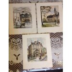 3 reproductions aquarelle henri arnaud rougier vieux hopitaux de france 1 ancien hospital de strasbourg ...