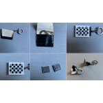 4 porte cl�s vivalfa (cahiers) : pochette (5x4 cm / vide !) - 5x4 cm - 2 tampons encreurs (2, 5 cm de ...
