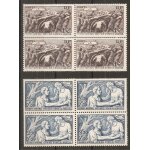 497 - 498 (1941) secours national entr'aide d'hiver n * * en blocs de 4 (cote 57, 4e) (7293)