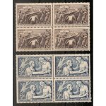 497 - 498 (1941) secours national entr'aide d'hiver n * * en blocs de 4 (cote 57, 4e) (7697)