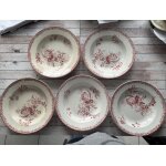 5 assiettes creuses terre de fer sarreguemines lot 7