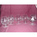 5 grands verres a cognac anciens