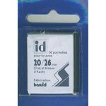 50 pochettes id double soudure fond noir 20 x 26 mm pour timbres