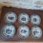 6 assiettes en porcelaine de gien campagne italie ( napolon)