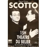 Affiche originale 40x60 cm pierre - olivier scotto en sc�ne -  haut comme la table / le lyc�en / le quadra  ...