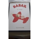 Affiche poster repro babar en avion