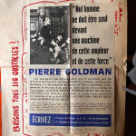 Affiche rare suite au premier proc�s de pierre goldman (d�cembre 1974)