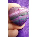 Agate, coeur pendentif rose et noir avec cristal, magnifique pierre, une des plus belles de ma collection. ...