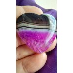 Agate coeur pendentif violet et noir. 4. 4 cm. magnifique cristal, parfaite id�e de cadeau. une des plus ...