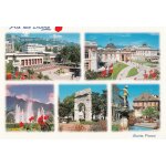 Aix les bains,   les thermes, le casino grand cercle, le jet d'eau face a la dent du chat, l'arc de campanus, ...