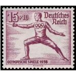 Allemagne, 3�me reich 1936, tr�s beau timbre neuf * * luxe yvert 570, jeux olympiques de berlin, escrime, ...