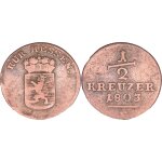Allemagne - electorat de hesse - kassel - 1 / 2 kreuzer - 1803 f - ecusson de hesse - k213