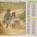 Almanach jean lavigne 1986 des p. t. t. enfants / cueillette des oranges