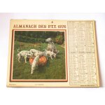 Almanach des ptt 1976 cartier - bresson chiens dalmatiens, chatons