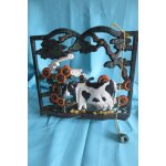 Ancien lutrin fonte motif vache Ancien lutrin fonte motif vache