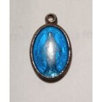 Ancien - mdaille miraculeuse - notre dame - emaille bleue
